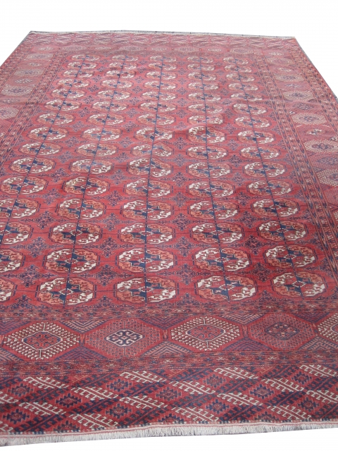 Tekke Boukhara Turkmen circa 1920, old, 255 x 370 cm, carpet ID: BS-1
Fine knotted, uniformly short pile, to be liquidated.             