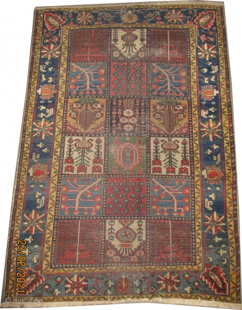 


Baktiar-Mejidiye Persian, knotted circa in 1905, antique, collector's item, 200 x 140 (cm) 6' 7" x 4' 7"  carpet ID: K-3459
The knots are hand spun lamb wool, the black knots are  ...