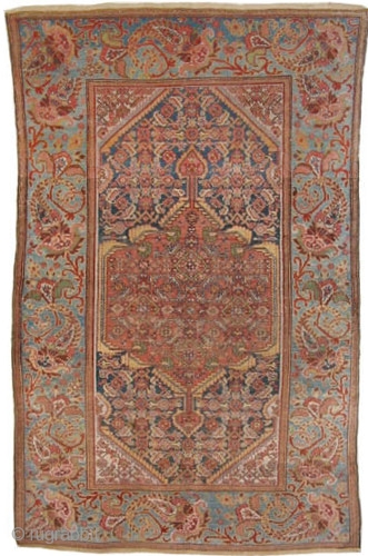 Malaier Persian circa 1905 antique.  Size: 205 x 123 (cm) 6' 9" x 4'  carpet ID: K-287
High pile, the center medallion has slightly short pile, soft, high standard quality, fine  ...