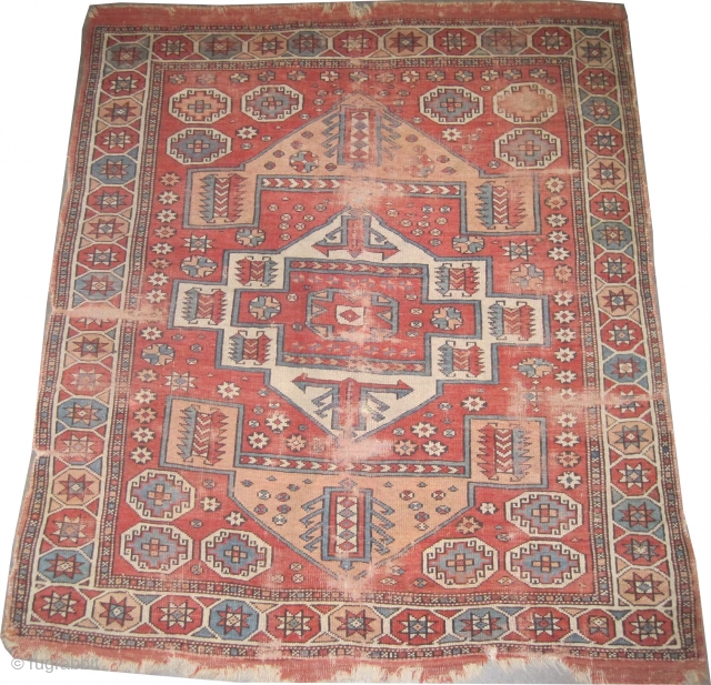 
	

Bergama Anatolian knotted circa in 1860 antique, collector's item. 186 x 164 (cm) 6' 1" x 5' 5"  carpet ID: K-3263
The black knots are oxidized. The knots, the warp and the  ...