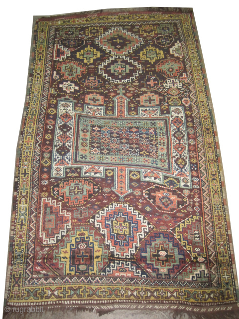 
Gutschan Kurd Persian, knotted circa 1905 antique, collector's item, 175 x 310 cm, ID: W-90
Vegetable dyes, the black knots are oxidized, the knots are hand spun wool, the warp and the weft  ...