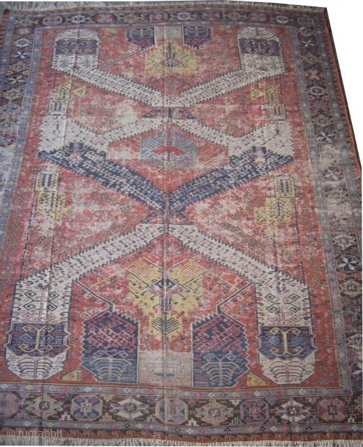 

Dragon Soumak Caucasian kilim woven circa in 1912 antique, collector's item, 340 x 267 (cm) 11' 2" x 8' 9"  carpet ID: A-826
Dragon design, woven with hand spun wool and Soumak  ...