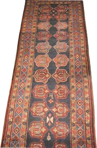 	

Shahsavan Persian, old. Size: 452 x 95 (cm) 14' 10" x 3' 1"  carpet ID: K-2868
High pile, good condition, the background color is indigo, all over geometric rare design, fine knotted  ...