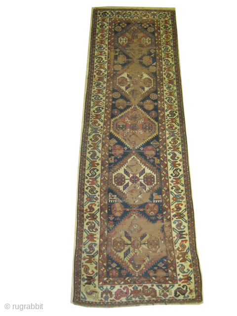 Kouba Caucasian, antique, 91 x 280 cm, ID: K-1258
High standard runner, vegetable dyes, the knots are hand spun lwool, the black knots are oxidized, the warp and the weft threads are 100%  ...