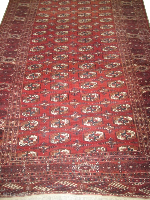  	

Yemouth Turkmen circa 1925 Semi antique, Size: 350 x 222 (cm) 11' 6" x 7' 3"  carpet ID: MMM-15
The edges are finished with 4 cm kilim, the knots are hand  ...