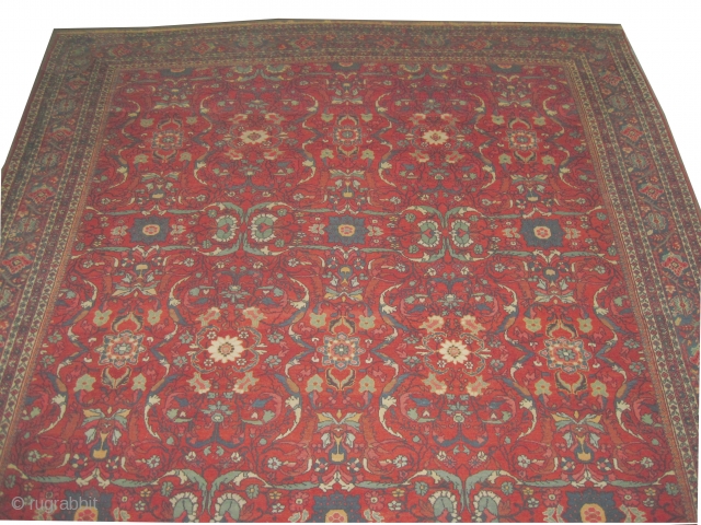 Mahal Persian circa 1910 antique. Size: 560 x 350 (cm) 18' 4" x 11' 6"  carpet ID: P-3767
High pile, good condition, all over design, the knots are hand spun lamb wool,  ...