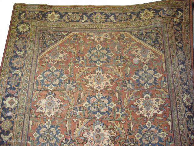 Mahal Persian knotted circa in 1890 antique, 326 x 235 (cm) 10' 8" x 7' 8"  carpet ID: P-1535
Allover design, in good condition, the knots are hand spun wool, one small  ...