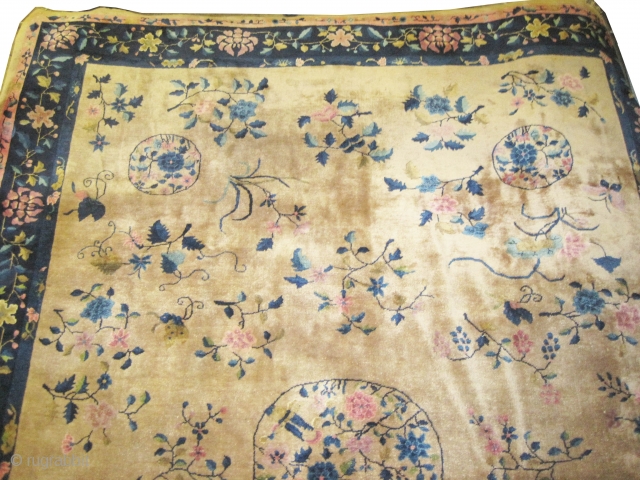 Chinese carpet circa 1920 Semi antique, Size: 414 x 303 (cm) 13' 7" x 9' 11"  carpet ID: P-3988
Good condition, high pile, the knots are hand spun wool, all over design,  ...