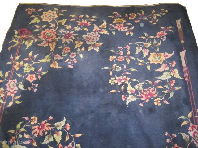 
Chinese Art Deco period circa 1930, Size: 346 x 270 (cm) 11' 4" x 8' 10"  carpet ID: P-5553
The background color is indigo, Spring floral design, the knots wool, fine knotted,  ...