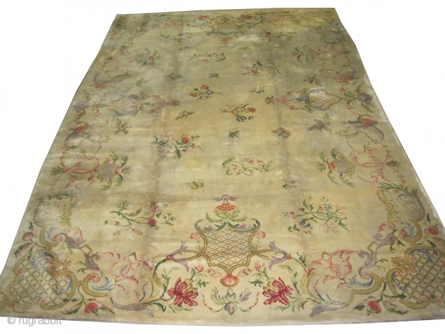 
Cogolin savonnerie French circa 1935 Semi-antique. Size: 535 x 345 (cm) 17' 6" x 11' 4" 
 carpet ID: P-5615
The knots are hand spun wool, high pile, perfect condition, all over floral  ...