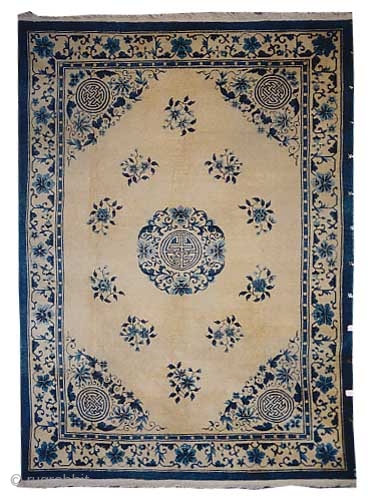 Chinese Beijing circa 1930 Semi antique, Size: 328 x 240 (cm) 10' 9" x 7' 10"  carpet ID: P-5634
Knotted in Art Deco period, good condition, the background color is beige, the  ...