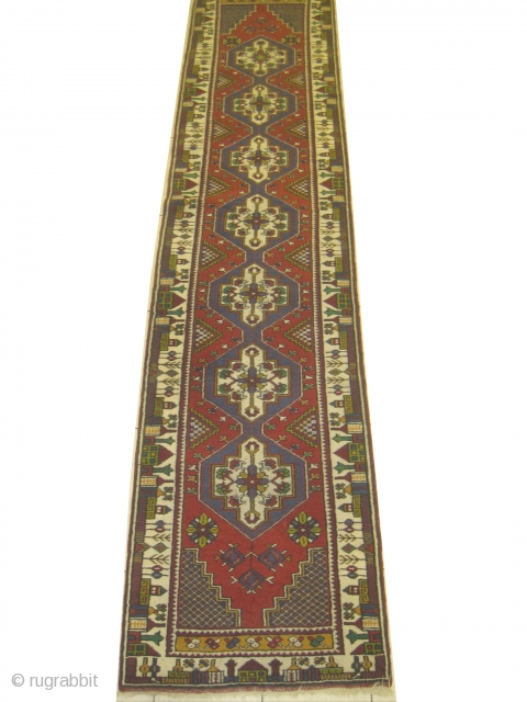 Yahyali Turkish, old, 77 x 356 cm, carpet ID: DD-31
In good condition, both edges are finished with 4cm kilim.              