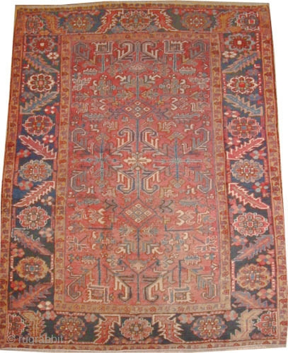 
 Heriz Persian knotted circa in 1920 antique, 232 x 175 (cm) 7' 7" x 5' 9"  carpet ID: P-1472
The black knots are oxidized, the knots are hand spun wool, the  ...