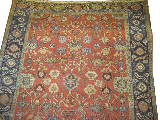 Heriz Persian knotted circa in 1930, 262 x 207 (cm) 8' 7" x 6' 9"  carpet ID: P-2768
The knots are hand spun wool, the black knots are oxidized, the background color  ...