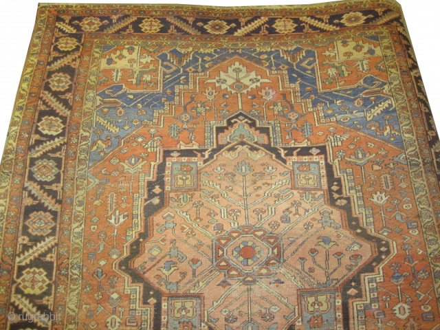 

Serapi Heriz Persian, knotted circa in 1905, antique, collector's item, 360 x 294 (cm) 11' 10" x 9' 8"  carpet ID: P-4542
The black knots are oxidized, the knots are hand spun  ...