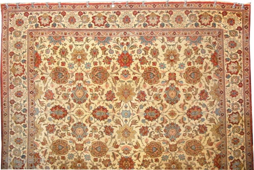  	

Qoum Persian, 320 x 218 (cm) 10' 6" x 7' 2" 
 carpet ID: P-4949
The knots are hand spun lamb wool, high pile, in good condition, the surrounded large border and  ...