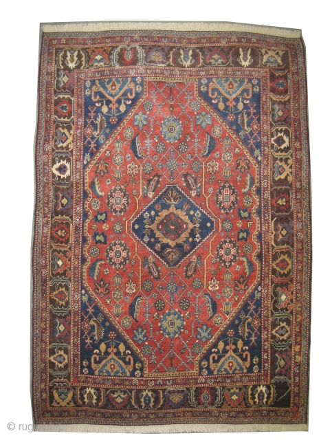 Qashqai Persian knotted circa in 1910 antique, collector's item, 183 x 127 (cm) 6'  x 4' 2"  carpet ID: K-4369
The knots, the warp and the weft threads are hand spun  ...
