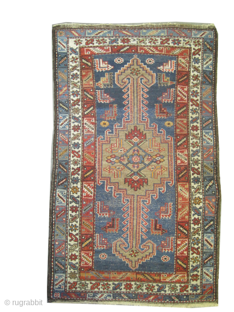 

Farahan Persian, knotted circa 1900, antique, collectors item, 105 x 175 cm, ID: K-3669
Vegetable dyes, the black knots are oxidized, the knots are hand spun wool, the center medallion is soft pistachio,  ...