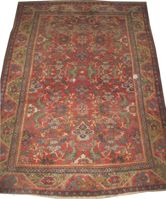 
Ziegler-Mahal Persian knotted circa in 1885 antique, collector's item,  308 x 224 (cm) 10' 1" x 7' 4"  carpet ID: P-6236
The black knots are oxidized, the knots are hand spun  ...