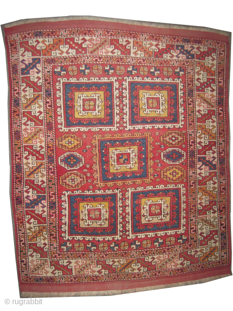 

Bergama Anatolian knotted circa 1875 antique, collectors item, 160 x 206 cm, ID: K-359
The knots, the warp and the weft threads are hand spun wool. The background color is warm rust, the  ...