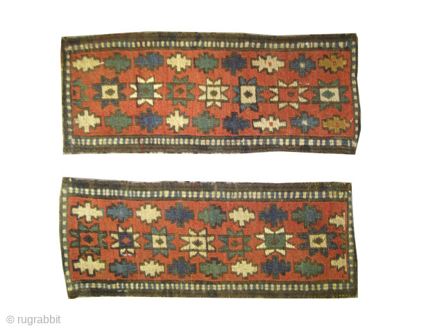 
Soumak Caucasian, woven circa 1900, antique, collectors item, 11 x 28 cm, ID: SA-1172
It is a pair, vegetable dyes, woven with hand spun 100% wool in Soumak technique, in perfect condition.
  