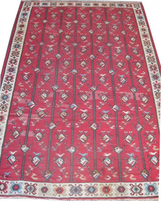 
Shasrkoy Art Deco period 1924, 260 x 258 (cm) 8' 6" x 8' 6"  carpet ID: A-523
Woven with hand spun wool, the background color is brick, the surrounded large border is  ...