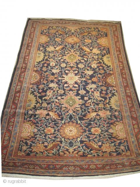 Ziegler Mahal Persian, knotted circa in 1910 antique, collectors item, in good condition, thick pile, silky wool.
Carpet ID: MFM-17, size: 130 x 210 cm.         