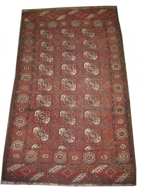  Belutch Persian knotted circa in 1925 semi antique, 207 x 120 (cm) 6' 9" x 3' 11"  carpet ID: K-4226
The knots, the warp and the weft threads are mixed with  ...