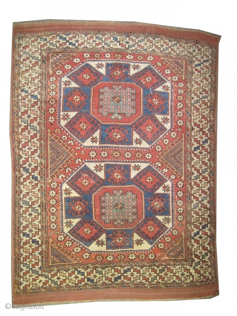 

Bergama Anatolian antique, Collector's item, as size: 186 x 146 (cm) 6' 1" x 4' 9" feet, CarpetID: K-4679.
Vegetable dyes, the black color is oxidized, the knots are hand spun wool, the  ...