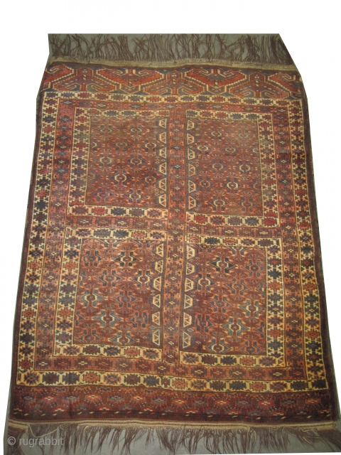 Yemouth Turkmen antique, CarpetID: K-4720. Size: 164 x 133 (cm) 5' 5" x 4' 4" feet.
Collector's item. Engsi design, vegetable dyes, the warp threads are goat hair, the weft threads are wool,  ...