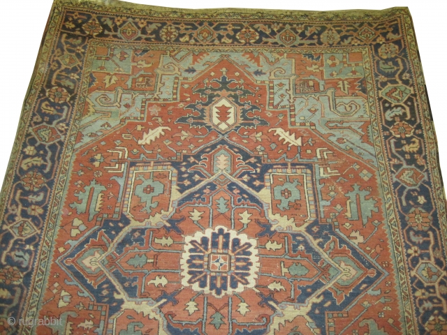 	

Serapi Heriz Persian knotted circa in 1905 antique, Size: 334 x 236 (cm) 10' 11" x 7' 9"  carpet ID: P-2512
Fine knotted in good condition, elegant and in its original shape. 