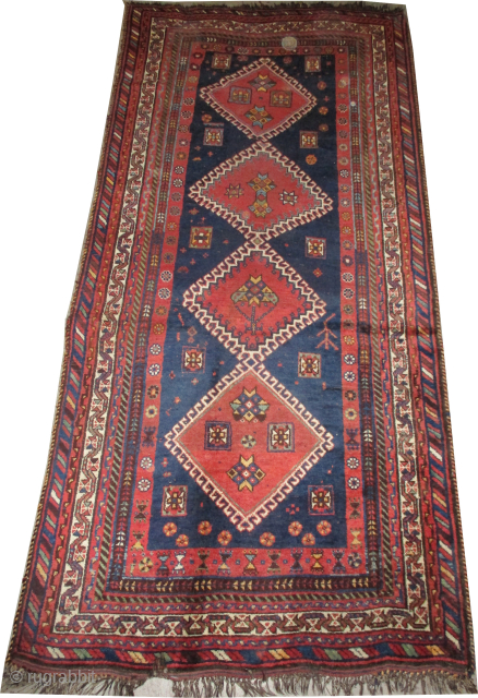 
Louristan Persian, knotted circa 1915, antique, collectors item, 132 x 238 cm, ID: K-2392
Vegetable dyes, the black knots are oxidized. The knots, the warp and the weft threads are mixed with hand  ...