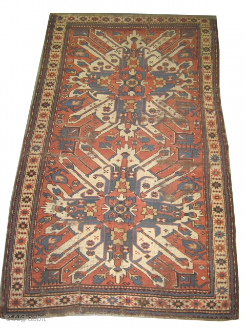 
Tchelaberd Kazak Caucasian circa 1885. Antique, collector's item,Size: 217 x 134 (cm) 7' 1" x 4' 5" feet, carpet ID: K-4230
vegetable dyes, the black color is oxidized, the warp and the weft  ...