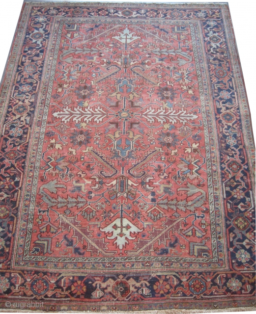 	

Heriz Persian, knotted circa in 1918 antique, 330 x 241 (cm) 10' 10" x 7' 11"  carpet ID: P-2930
The knots are hand spun lamb wool, the black knots are oxidized, the  ...