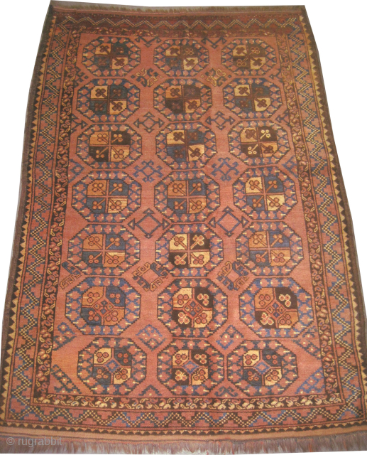 Our new website : www.madayancarpets.ch
Ersari Turkmen, knotted circa 1890, antique, collector's item, 142 x 215 cm / 4'8" x 7'1" feet , ID: K-4224
The knots are hand spun ...