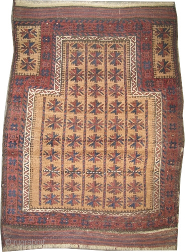
Belutch prayer Persian, circa 1880, antique. Collector's item, Size: 102 x 87 (cm) 3' 4" x 2' 10" carpet ID: K-1112 
 vegetable dyes, the background is knotted with camel hair, the  ...