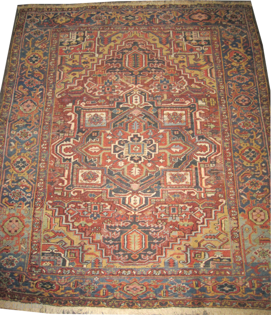 
Serapi Heriz Persian, knotted circa 1895 antique, collectors item, 230 x 270 cm, ID: P-3165
Vegetable dyes, the black knots are oxidized, the knots are hand spun lamb wool, the selvages are woven  ...