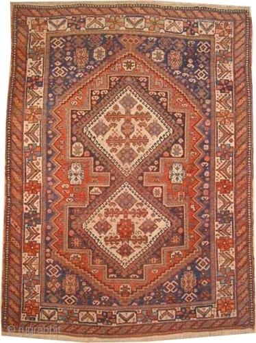 Afshar Persian circa 1910, antique. Collector's item,  Size: 175 x 130 (cm) 5' 9" x 4' 3"  carpet ID: K-5562 
vegetable dyes, the black color is oxidized, the knots are  ...