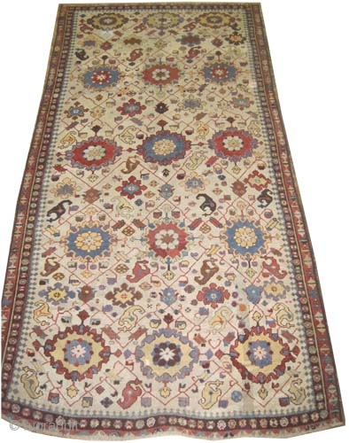 Shusha Caucasian, antique, collectors item.Size: 386 x 193 (cm) 12' 8" x 6' 4" carpet ID: V-156 
 Vegetable dyes, knotted with Ghiordez knots, the warp and the weft threads are 100%  ...