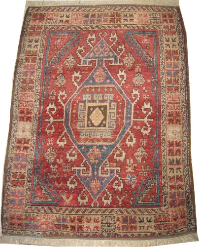 

Bergama Turkish, circa 1880. Antique. collector's item, Size: 174 x 134 (cm) 5' 8" x 4' 5"  carpet ID: K-1229 
vegetable dyes, the black color is oxidized, the knots are hand  ...