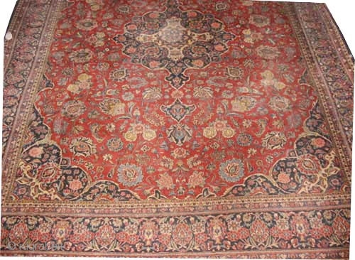 
	

Kashan Persian knotted circa in 1935 semi antique, 462 x 348 (cm) 15' 2" x 11' 5" 
 carpet ID: P-6078
The knots are hand spun wool, the background color is brick, the  ...