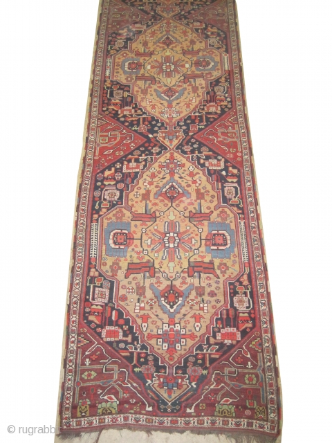 	

Afshar Persian runner, knotted circa in 1880 antique, collector's item. Size: 465 x 115 (cm) 15' 3" x 3' 9"  carpet ID: E-530
High pile, in perfect condition, very rare example, fine  ...