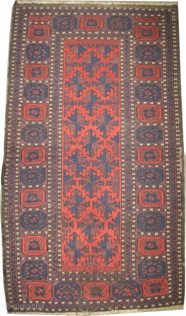 	

Belutch Persian knotted circa in 1915 antique, collector's item, 155 x 99 (cm) 5' 1" x 3' 3"  carpet ID: E-200
The black knots are oxidized, the knots are hand spun wool,  ...