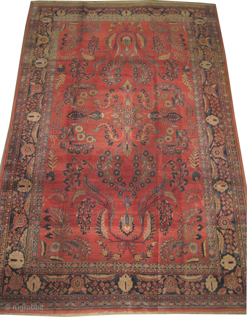 
Mouhajaran Sarouk (American) Persian, knotted circa 1925 antique, 214 x 334 cm, ID: P-4238
Famous Sarouk Mouhajaran, high pile, in perfect condition, finely knotted, the knots are hand spun lamb wool, vegetable dyes,  ...