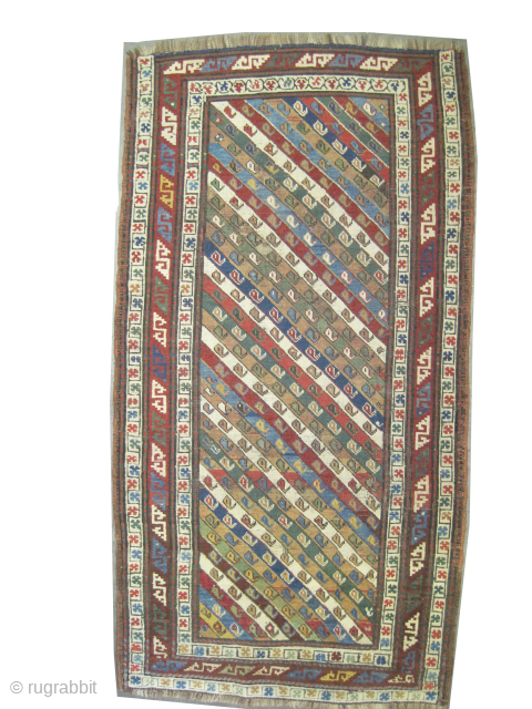 Our new website is now live at www.madayancarpets.ch, fully optimized and featuring search filters and an online shop.
Gendja Caucasian, knotted circa 1915, antique, collector's item, 95 x 181 cm / 3'1" x  ...