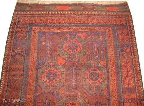  	

Belutch, circa 1915, antique, collector's item, Size: 337 x 201 (cm) 11' 1" x 6' 7" 
 carpet ID: P-5728 
vegetable dyes, the black color is oxidized, the warp and the  ...