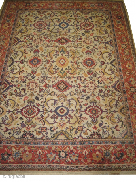 
Mahal Persian, knotted circa in 1910, 220 x 320 cm,  carpet ID: IMG9365
Ivory background with allover design, thick pile in perfect condition.          