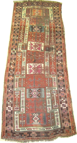 Konya Anatolian. Size: 312 x 122 (cm) 10' 3" x 4' 
  carept ID: K-2700 
vegetable dyes, the knots are hand spun wool, the brown color is oxidized, the warp and  ...