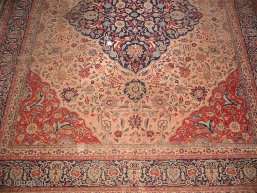 
Tabriz Persian knotted circa in 1925 antique,  426 x 340 (cm) 14'  x 11' 2"  carpet ID: P-6193
The knots are hand spun wool, the center medallion and the surrounded  ...