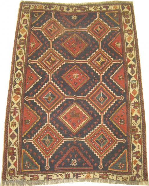 
Louristan Persian knotted circa 1910, antique, collectors item, 213 x 153 cm, ID: DD-7
The knots, the warp and the weft threads are hand spun wool mixed with goat hair.The black knots are  ...